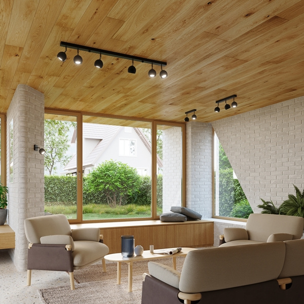 Plafond OCULARE 4L svart + 4x LED-lampa GU-10 4000K kall 7W 630lm