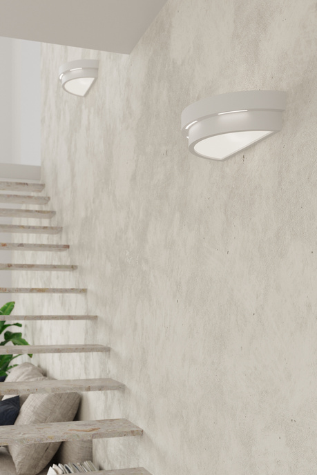 Keramisk vägglampa HELIOS vit + 1x LED-lampa E27 4000K Kall 7,5W 650lm