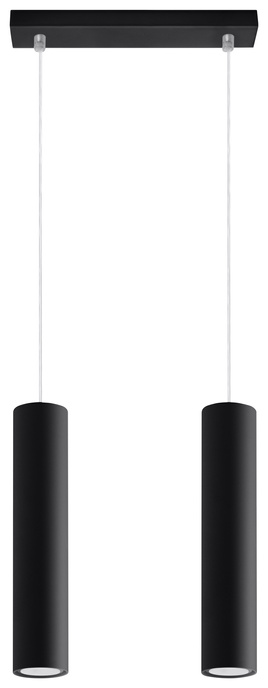 LAGOS 2 taklampa svart + 2x GU-10 LED-lampa 4000K kall 7W 630lm