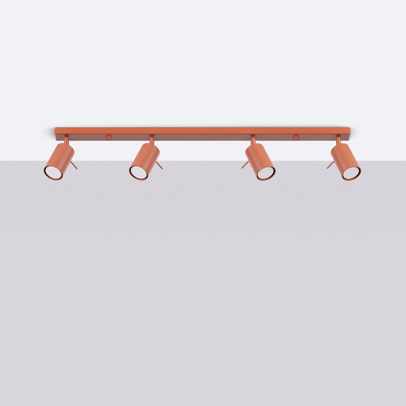 Plafond RING 4L ockraröd + 4x LED-lampa GU-10 3000K varm 7W 510lm