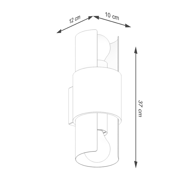 Vägglampa FLASH 2 vit + 2x LED-glödlampa E27 3000K 7W 760lm
