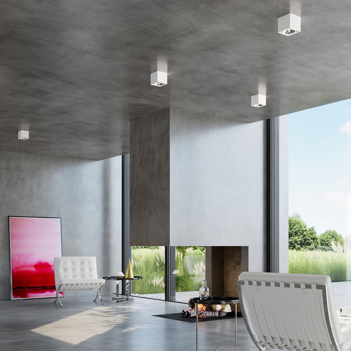 Plafond BLAKE Vit + 1x LED-lampa GU10 AR111 3000K Varm 12W 800lm