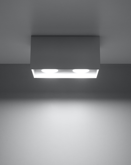 Plafond QUAD MAXI grå + 2x LED-lampa GU-10 4000K kall 7W 630lm
