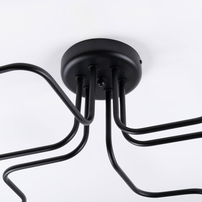 Ljuskrona VECTOR 6 svart + 6X LED-lampa E27 3000K 7W 760lm