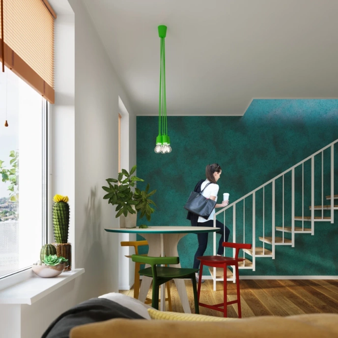 Pendel lampa DIEGO 3 grön