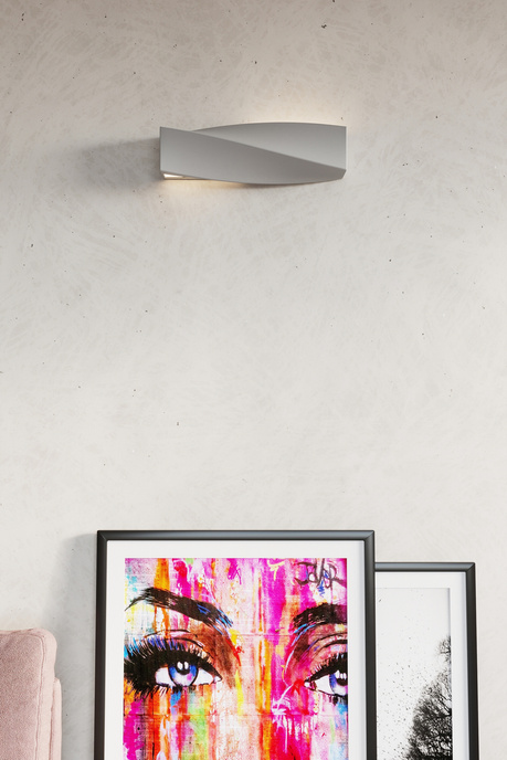 Keramisk vägglampa SIGMA grå + 1x LED-lampa E27 3000K varm 7,5W 620lm