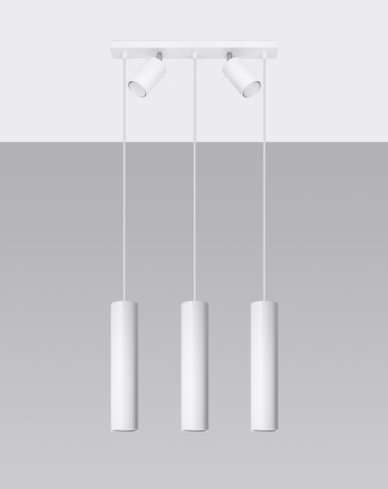 RING 3 taklampa vit + 5x LED-lampa GU-10 4000K Kall 7W 630lm