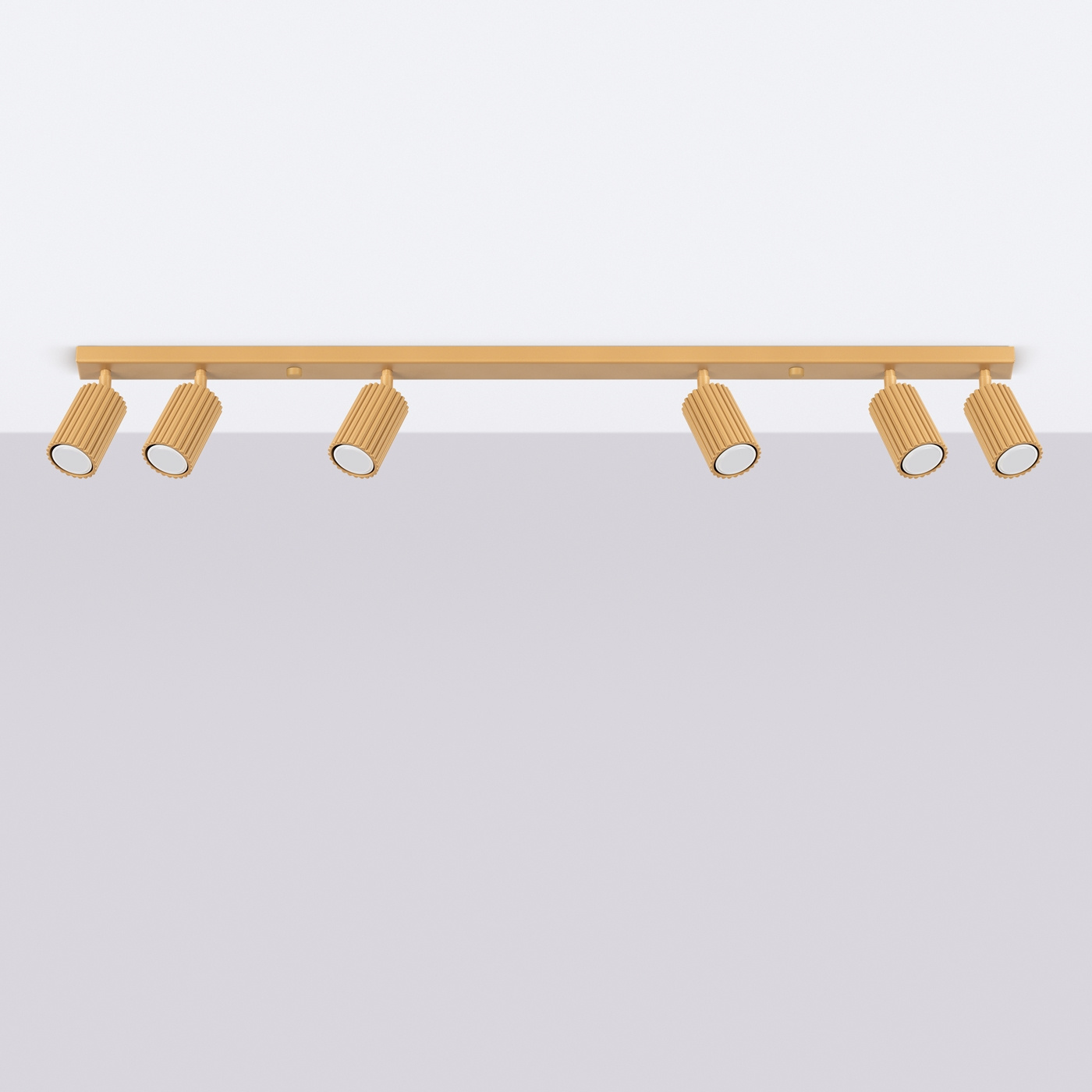 Plafond KARBON 6L guld + 6x LED-lampa GU-10 4000K kall 7W 530lm
