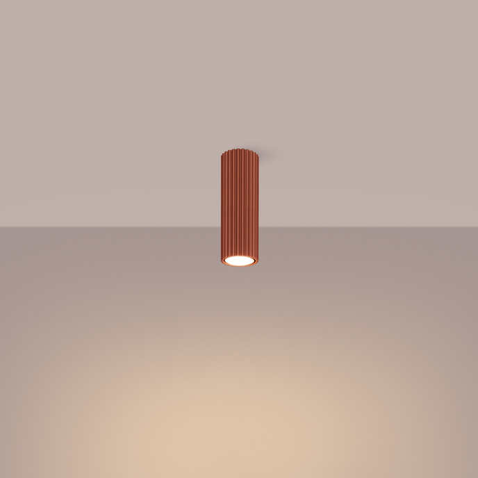 Plafond KARBON 20 ockraröd + 1x LED-lampa GU-10 4000K Kall 7W 530lm