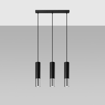 LOOPEZ 3L taklampa svart/krom