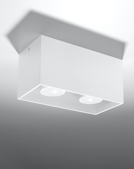 Plafond QUAD MAXI vit + 2x LED-lampa GU-10 3000K varm 7W 620lm