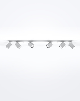 Plafond MERIDA 6L grå + 6x LED-lampa GU-10 4000K kall 7W 630lm