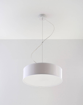 Pendellampa ARENA 35 WHITE + 2x LED-lampa E27 3000K varm 7,5W 620lm