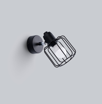 Vägglampa BELUCI 1 svart + 1x LED-lampa E14 3000K varm 7,5W 620lm