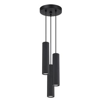 KARBON taklampa 3P svart + 3x LED-lampa GU-10 4000K kall 7W 530lm