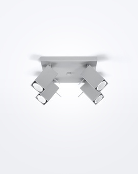 Plafond MERIDA 4 grå + 4x LED-lampa GU-10 3000K varm 7W 620lm