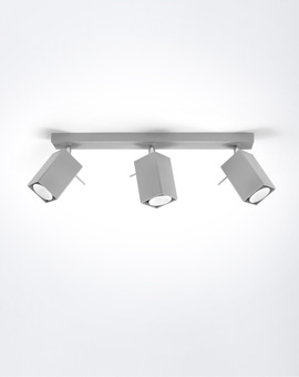 Plafond MERIDA 3 grå +3x LED-lampa GU-10 3000K varm 7W 620lm