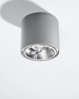 Plafond TIUBE grå + 1x LED-lampa GU10 AR111 4000K COLD 10W 850lm