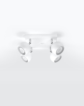 Plafond OCULARE 4 vit + 4x LED-lampa GU-10 3000K varm 7W 620lm