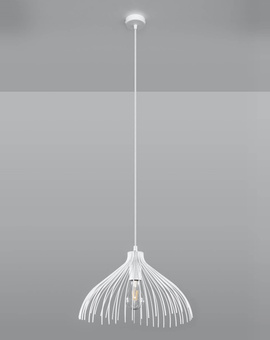 UMB taklampa vit + 1x LED-lampa E27 4000K Kall 7,5W 650lm