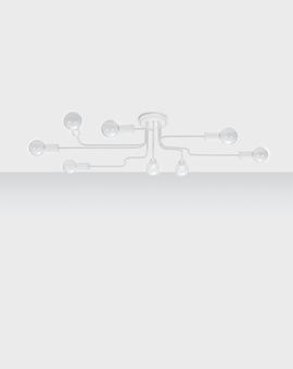 Ljuskrona HECTOR 8 vit + 8x LED-lampa E27 4000K Kall 7,5W 650lm