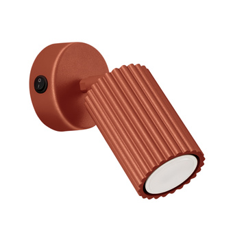 Vägglampa KARBON ockraröd med strömbrytare