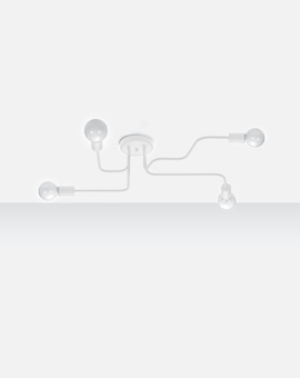 Ljuskrona HECTOR 4 vit + 4x LED-lampa E27 3000K varm 7,5W 620lm