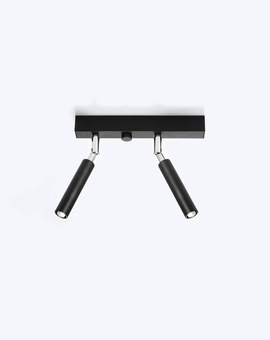 Plafond EYETECH 2 svart + 2x LED-lampa G9 3000K varm 4,5W 510lm