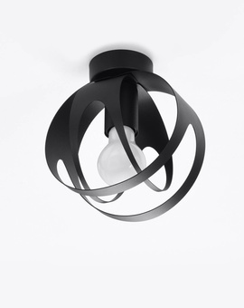 Plafond TULOS svart + 1x LED-lampa E27 4000K Kall 7,5W 650lm