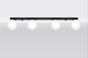 Plafond YOLI 4 svart + 4x LED-lampa G9 4000K kall 4,5W 460lm