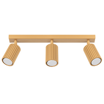 Plafond KARBON 3L guld + 3x LED-lampa GU-10 3000K varm 7W 510lm