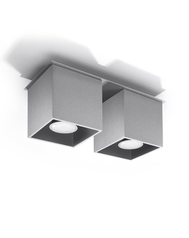Plafond QUAD 2 grå + 2x LED-lampa GU-10 4000K kall 7W 630lm