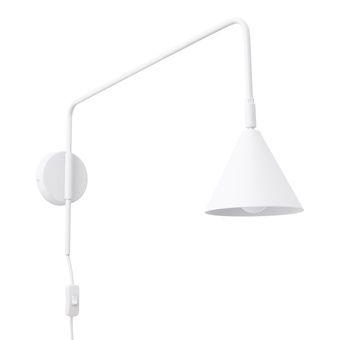 Vägglampa NOX vit + 1X LED-lampa E14 4000K Kall 7,5W 680lm
