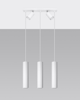 RING 3 taklampa vit + 5x LED-lampa GU-10 4000K Kall 7W 630lm