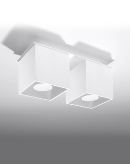 Plafond QUAD 2 vit + 2x LED-lampa GU-10 3000K varm 7W 620lm