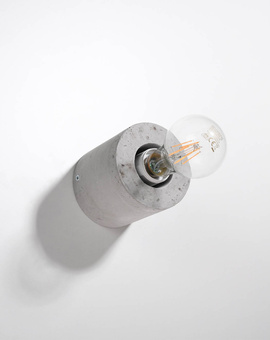 Vägglampa SALGADO betong + 1x LED-lampa E27 4000K Kall 7,5W 650lm