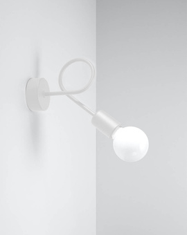Vägglampa SUPEŁ vit + 1x LED-glödlampa E27 3000K varm 7,5W 620lm