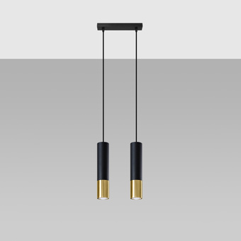 LOOPEZ 2 pendellampa svart/guld
