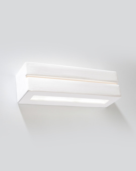 Keramisk vägglampa VEGA LINE vit + 1x LED-lampa E27 4000K Cold 7,5W 650lm
