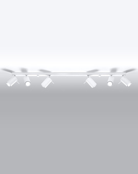 Plafond RING 6L vit + 6x LED-lampa GU-10 4000K kall 7W 630lm