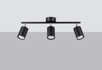 Plafond LEMMI 3 svart 3x LED-lampa GU-10 4000K Kall 7W 530lm