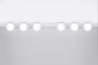 Plafond YOLI 6 vit + 6x LED-lampa G9 3000K varm 4,5W 450lm