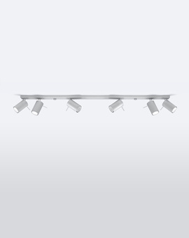 Plafond RING 6L grå + 6x LED-lampa GU-10 4000K kall 7W 630lm