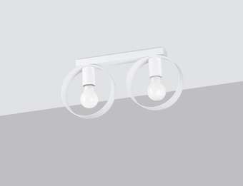 Plafond TITRAN 2 vit + 2x LED-lampa E27 3000K varm 7,5W 620lm