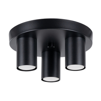 Plafond LAGOS 3P svart + 3x LED-lampa GU-10 3000K varm 7W 510lm