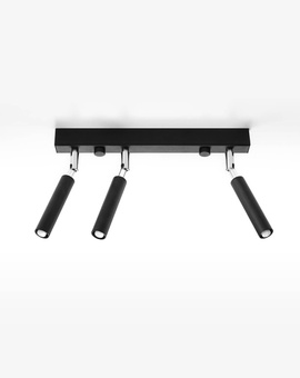 Plafond EYETECH 3 svart + 3x LED-lampa G9 4000K kall 4,5W 530lm