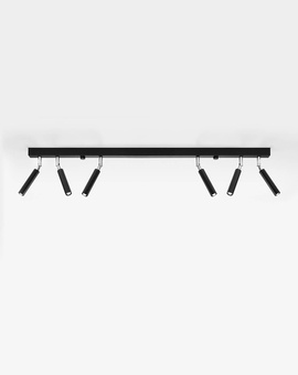 Plafond EYETECH 6 svart + 6x LED-lampa G9 3000K varm 4,5W 510lm